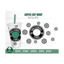 Volleyball Fuel Coffee Cold Cup Wrap SVG, Volleyball Coffee Cold Cup SVG, Outdoor Sport Coffee Cup SVG, Volleyball Life