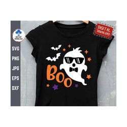 Boo Halloween Boy Svg, Little Ghost with Glass Svg, Cute Ghosts Svg, Boo Svg, Boy Ghost Svg, Baby Halloween Svg, Ghost S