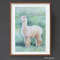 Llama - alpaca - farm - animal - pets - sleep - watercolor painting - blue painting - painting for children - painting for village - 2.jpg
