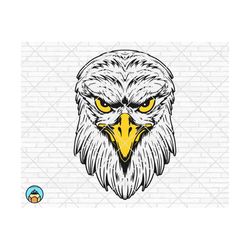 eagle face svg, bald eagle svg, american eagle svg, head eagle svg, bird eagle dxf, eps, cricut, silhouette, cut file, v