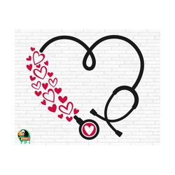 valentine's day stethoscope svg, heart nurse svg, valentine's day svg, valentine svg, heart stethoscope svg, cut files,