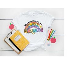 it's a beautiful day for learning shirt, teacher shirt, school teacher shirt, new teacher shirt, cute teacher shirt, gif