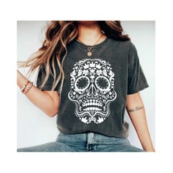 skull shirt bohemian graphic tee boho shirt skeleton shirtfunny skull tee skull flower shirt flower skull shirt sugar sk