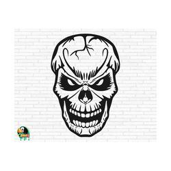 skull svg, skull head svg, skeleton head svg, scary skull svg, human skull svg, skull cut files, cricut, silhouette, png