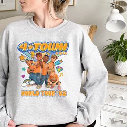 turning red 4 town 2002 tour sweatshirt, 4town shirt, turning red pixar shirt, meilin lee turning red, turning red boy b