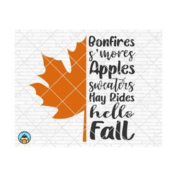 maple leaf svg, hello fall svg, autumn svg, fall svg, leaf svg, halloween svg, thankful cut files, cricut, silhouette, p