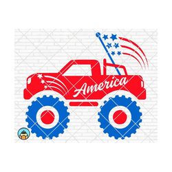 patriotic monster truck svg, 4th of july svg, 4th of july truck, boys svg, patriotic truck svg, shirt design, silhouette