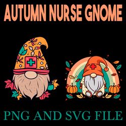 Autumn Nurse Gnome SVG.PNG Digital Files