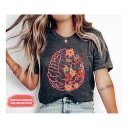 brain anatomy shirt, funny nurse shirts, nursing school shirt, nursing student anatomical layout brain, mental health sh