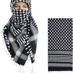 premium shemagh scarf arab military tactical desert scarf wrap, unisex shemagh scarf