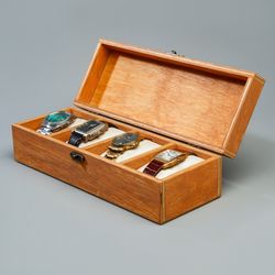 Wooden Watch Organizer, Jewerly Box for Men Women, Personalized Watch Storage, Engraved Watch Holder, Wood display case