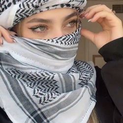 Shemagh Keffiyeh Hirbawi Arab Scarf Palestine White Black Kufiya Arafat Hatta, Head Cover Scarf For Women
