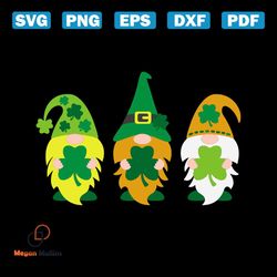 irish gnomes svg, st. patricks day svg, gnome svg, three gnomes svg, patricks day svg, shamrocks svg, lucky leaf svg, lu