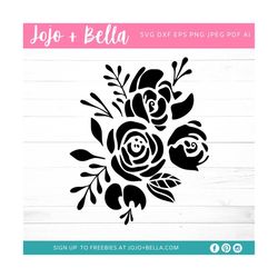 rose svg, flower svg - flower svg file - flower silhouette, rose silhouette svg - rose clipart - rose dxf, rose iron on,