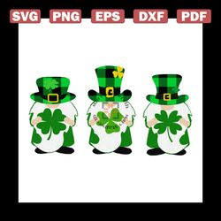 three green gnomes hold shamrocks svg, st. patricks day svg, gnome svg, three gnomes svg, patricks day svg, shamrocks sv