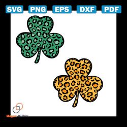 plaid leopard, shamrock svg, st. patricks day svg, plaid shamrock svg, leopard shamrock svg patricks day svg, shamrocks