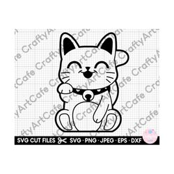 lucky cat svg luck cat svg maneki neko svg maneki svg file for cricut maneki png eps dxf jpeg clipart vector