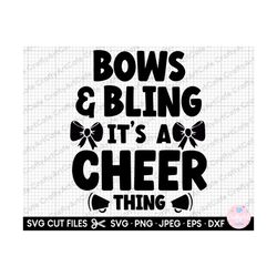 cheerleading svg bows & bling it's a cheer thing