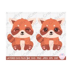 red panda svg for cricut cute red panda svg layered cut files red panda png kawaii red panda svg red panda clipart