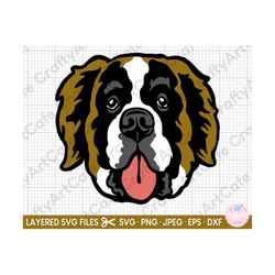 saint bernard head clip art svg cut file