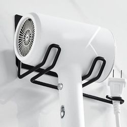 stainless steel wall mounted hair dryer rack and bathroom hair straightener dryer holder stand & styling (us customers)