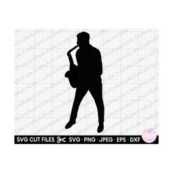 saxophone player silhouette svg png clipart