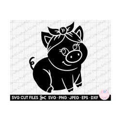 cute pig svg baby pig svg miniature pig silhouette svg png eps dxf cut file cricut vector clipart