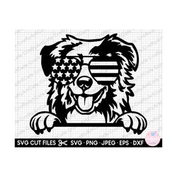 aussie peeking svg aussie peeking with sunglasses svg png australian shepherd peeking sunglasses svg png