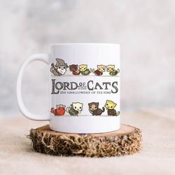 lord of the cats mug, a purrfect gift for rings fans gift mug, kittens and animal lovers gift mug, lorf of the cats gift