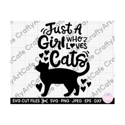 just a girl who loves cats svg cut file cricut just a girl who loves cats png