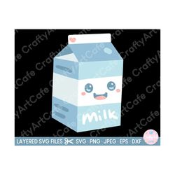 milk svg cut file for cricut cute milk kawaii milk svg png eps milk clipart milk vector