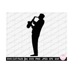 saxophone player svg png vector silhouette