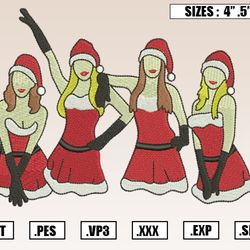merry fetchmas mean girls embroidery designs, christmas embroidery design file instant download