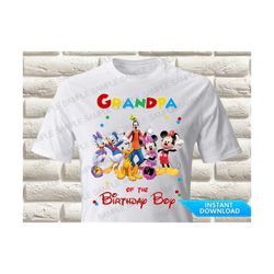mickey mouse clubhouse grandpa of the birthday boy iron on transfer, mickey mouse clubhouse iron on transfer, mickey shi