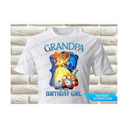 beauty and the beast grandpa of the birthday girl iron on transfer, beauty and the beast iron on transfer belle iron on