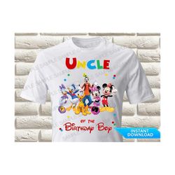 mickey mouse clubhouse uncle of the birthday boy iron on transfer, mickey mouse clubhouse iron on transfer, mickey shirt