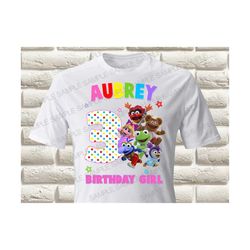 muppet babies iron on transfer, muppet babies birthday girl iron on transfer, muppet babies birthday shirt iron on trans