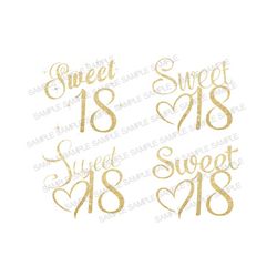 sweet 18 png file, sweet eighteen png, birthday girl png, sweet 18 clipart, 18th birthday png, sweet 18 cut files, sweet
