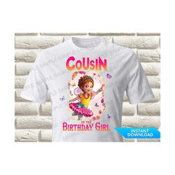 fancy nancy cousin of the birthday girl iron on transfer, fancy nancy iron on transfer, fancy nancy birthday shirt iron