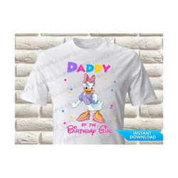 daisy duck daddy of the birthday girl iron on transfer, daisy duck iron on transfer, daisy duck birthday shirt iron on t