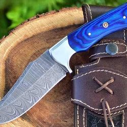 Damascus Knives Custom Handmade Hunting Knife- Best Damascus Steel Blade Skinning Knife- Fixed Blade Hunting Knife