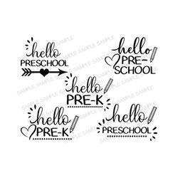 hello preschool svg, hello pre-k svg, first grade svg, back to school 1st grade svg, back to school svg files, hello pre