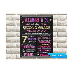 first day of school sign, 2nd day of school sign, back to school sign, last day of school chalkboard printable, first da