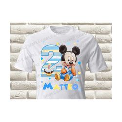 baby mickey mouse second birthday iron on transfer, baby mickey mouse 2 birthday boy iron on transfer, baby mickey mouse