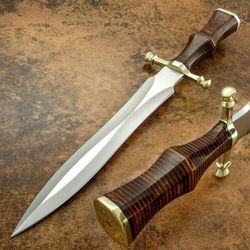 handmade fixed blade double edge knife survival-outdoor-camping-hunting tool.
