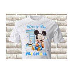 baby mickey mouse first birthday iron on transfer, baby mickey mouse first birthday boy iron on transfer, baby mickey mo