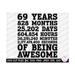 69th birthday svg 69 years old svg 69th birthday png