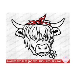 scottish highland cow svg png highland cow vector highland cow clipart highland cow eps dxf jpg cut file