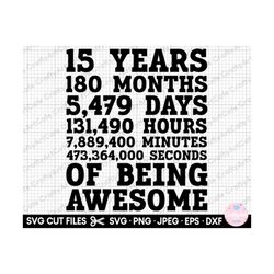 15th birthday svg 15 years old svg 15th birthday png