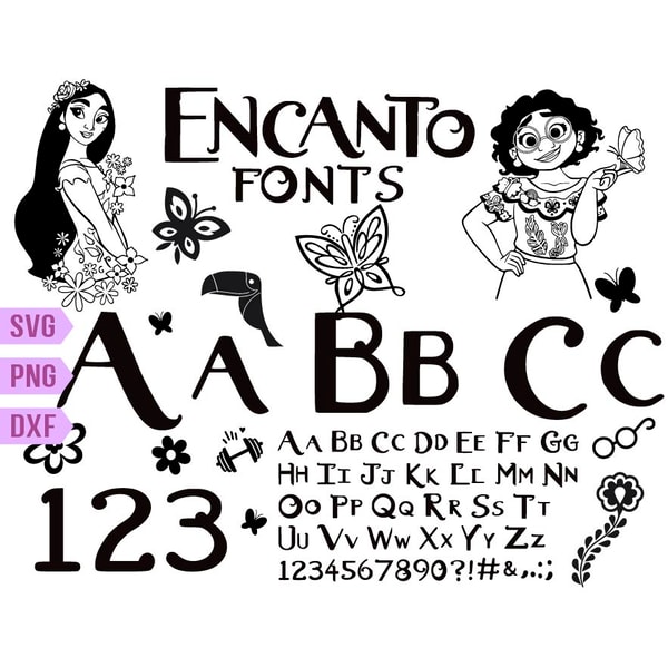 Encanto Font SVG, Encanto Letters Svg, Encanto Alphabet PNG, - Inspire ...